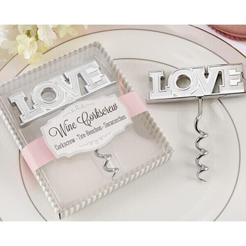 100pcs/lot Bridal shower favor Wedding favor Love wine corkscrew bottle opener Groom favors Wedding Party Gifts Free shipping