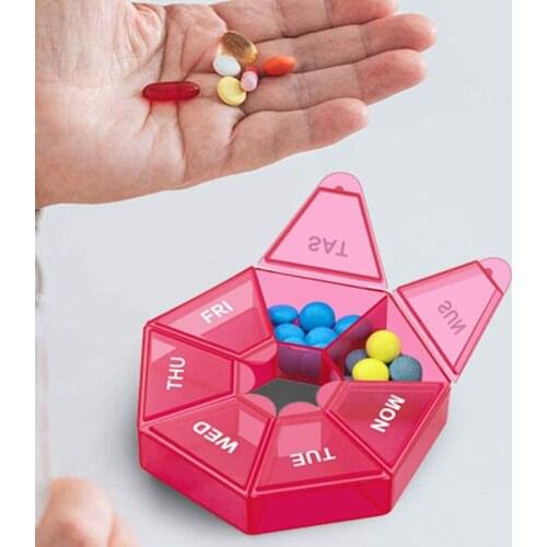2Pcs/set Pill Case Plastic 7 Days Tablet Candy Box Portable Storage Tablet Holder Travel Organizer Pill Dispenser Container