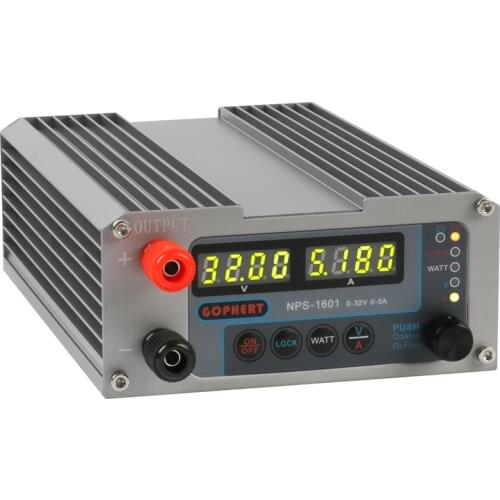 2019 NPS-1601 New Version Laboratory DIY Adjustable Digital Mini Switch DC Power Supply WATT With Lock Function 32V 30V 15V 5A
