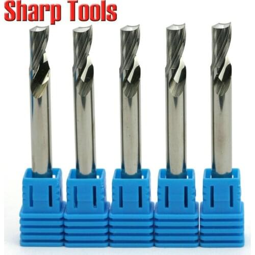 6x12mm One Flute Aluminum Milling Cutters Router Bit Spiral Tungsten Solid Carbide CNC Aluminium Tools on Metal Cutting Engraver