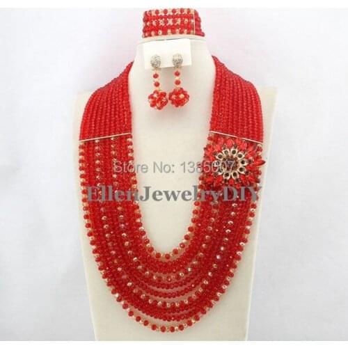 African Wedding Jewelry Set Crystal Jewelry Set African Beads Necklace Set Crystal Beads Neckalce Set Free Shipping W6020