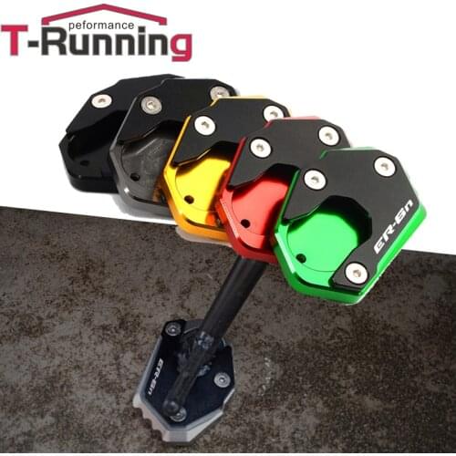 For KAWASAKI ER6N 2010 2006-2016 2014 2015 Motorcycle Accessories CNC Kickstand Side Stand Enlarge Extension Pad Support