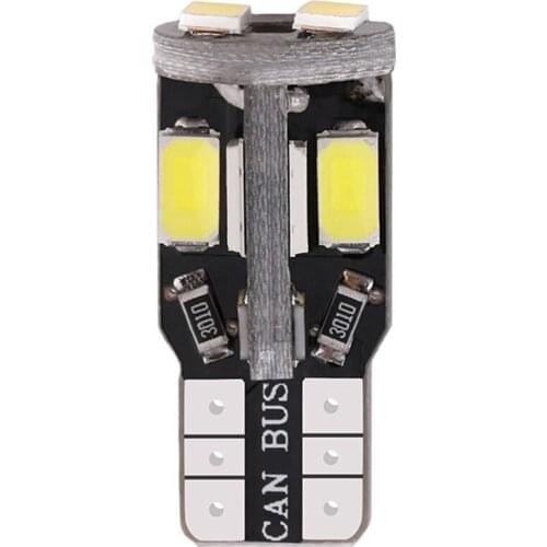 2pcs Car Led Signal Lamps T10 w5w Led Lights 5630-10smd Auto License Plate Lamp Interior Reading Light 12V 5w White Diode