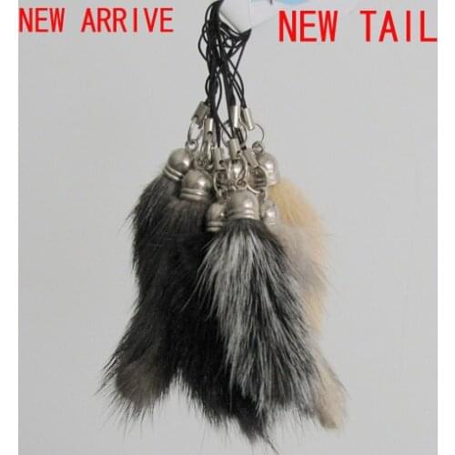 Free Shipping mini real leather key chain real fur