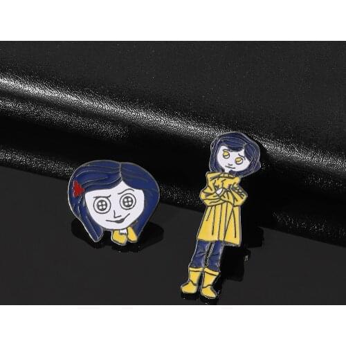 Horror Movie Coraline Brooches Cute Kids Dragonfly Hair Clip Butterfly Crystal Hair Comb Brooch Pin Girls Women Jewelry Gift