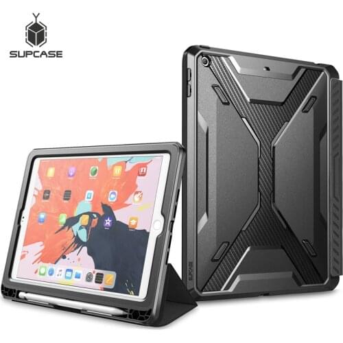 For iPad 9.7 Case (2018/2017) Slim Trifold Folio Cover with Auto Sleep/Wake, Built-in Screen Protector,Compatible with Apple Pen