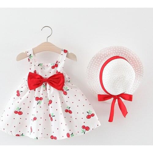 Menoea Newborn Baby Clothes Sets 2020 Summer Kids Clothes Animals Pattern Dress Dot Bow Pattern 3Pcs Baby Girls Clothing Suits