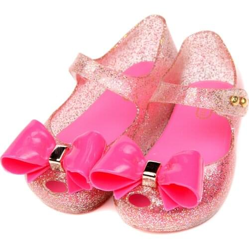 Melissa Mini bowknot Bowtie Shoes Jelly Shoe Girl Non-slip Kids Toddler Beach Sandals Cut Toddler Sandals candy shoes SH104
