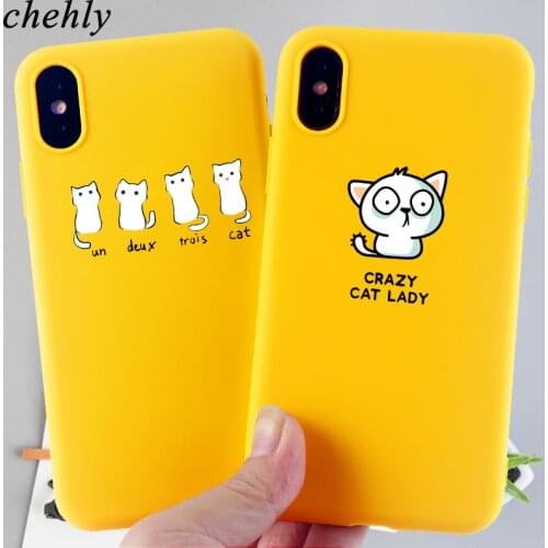 Fashion Cat Phone Case for IPhone 6s 7 8 11 Plus Pro X XS MAX XR Cartoon Cases Soft Silicone Fitted TPU Back Accessories Covers