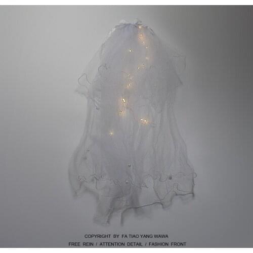 Can shine! Head gauze pearl hair ornament