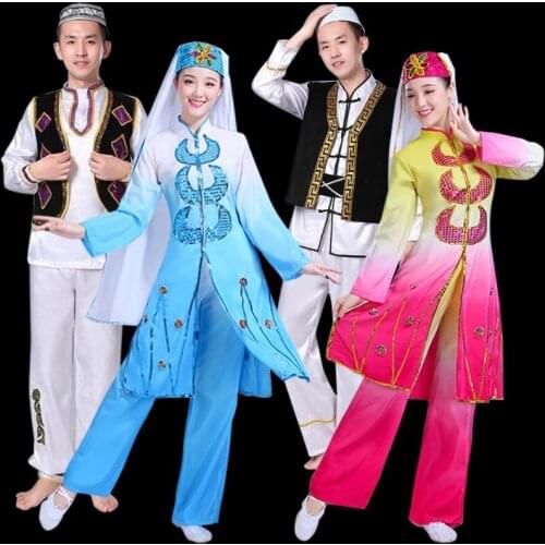 Muslims dress women oriental costumes man chinse dance costumes Salar Hui Dance Dress Adults Festival Worship