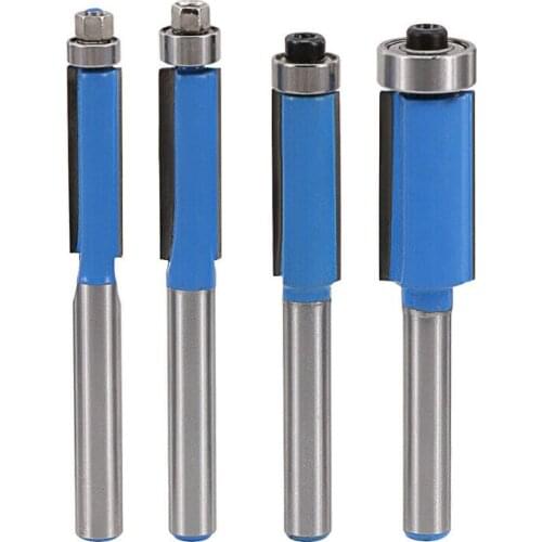 Cutting Flush Trim Bit Set Woodworking Plastics Plywoods Home Garden 4pcs