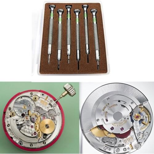 6pcs Precision Steel Screwdrivers Kit Watchmaker Repair Screwdriver Hand Tools For Rolex 3135 2135 Watch Movement