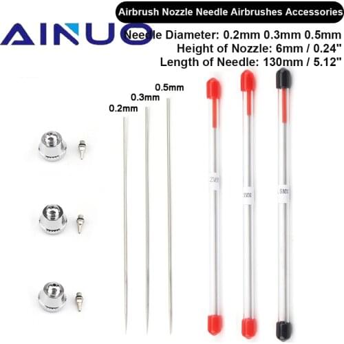 0.2/0.3/0.5mm Airbrush Nozzle Needle Airbrushes Spray Gun Spraying Paint Sprayer & Brush Replacement Parts Tool Set Accessories