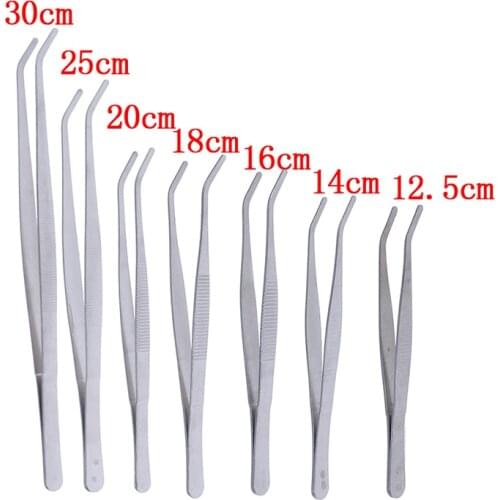 12.5/14cm/16cm/18cm/20cm/25cm/30cm Elbow Tweezers Anti-static Hand Tool Clear Clip Tool Stainless Steel Aquarium Cleaning Tool