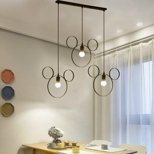 Nordic Retro Pendant Lights Simple Iron Art Cartoon Home Decor Indoor Bedroom Living Dining Room Bar Table Hanging Lamp Fixtures
