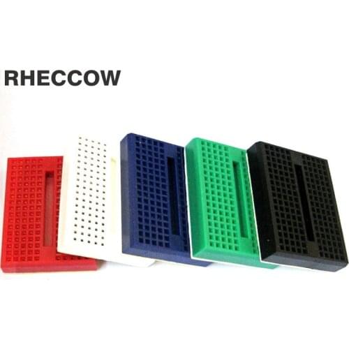 RHECCOW 50pcs/lot SYB-170 Mini Colorful Solderless Prototype Experiment Test Breadboard 170 Tie-points 35*47*8.5mm