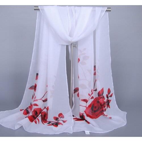 Fashion Chiffon Silk Scarf Muslim Hijab Print Flower Shawls Bufandas Mujer 2017 Foulard Women Pareo Beach Scarves Bandana