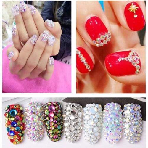 SS4-SS30 Super Glitter Crystal AB Non Hot Fix Rhinestones FlatBack Strass Sewing&Fabric Garment Nail Art Rhinestones Decorations