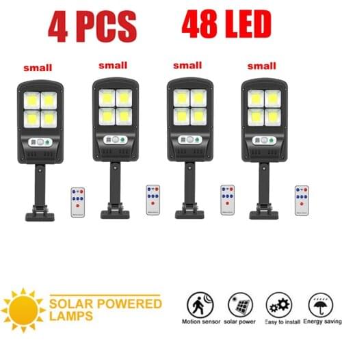 4pcs remote 48-128 LED Solar Light Outdoor Waterproof Lighting for Garden Wall Adjustable Mode Rotable Pole Solar L floodlight