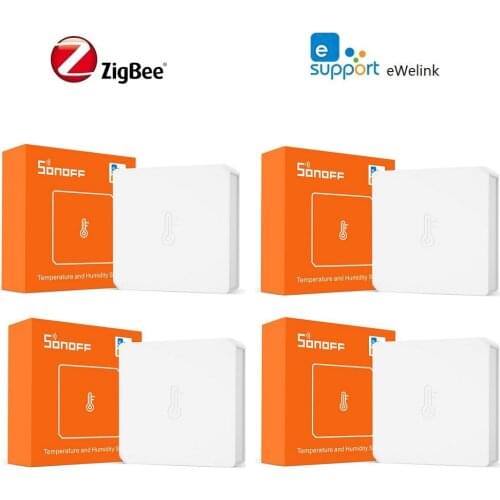 EWeLink App ControlZigbee 3.0 Smart Temperature and Humidify Sensor Mini Detector Home ThermomWork with Alexa Google Homewered