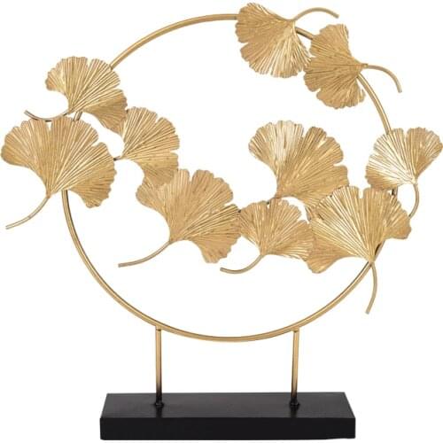 Gold Iron Figurines Miniatures Nordic Living Room Plants Creative Simple Figurines Miniatures Luxury Adornos Home Decor DG50FM