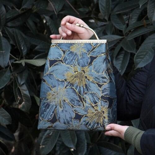 1 pcs Classic Sewing Tool Handmade Bag Kit Material Package Cloth 18cm Mouth Gold Bags Purse DIY Craft Supplies Handmadebag