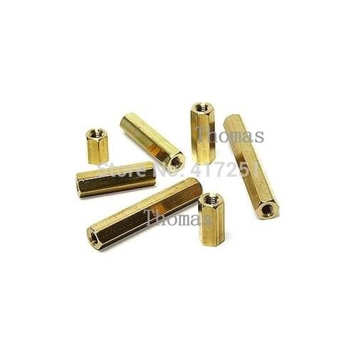 1 piece M4*55 Hexagonal Threaded Double Pass Brass Spacers Hexagon Copper Post Fasteners