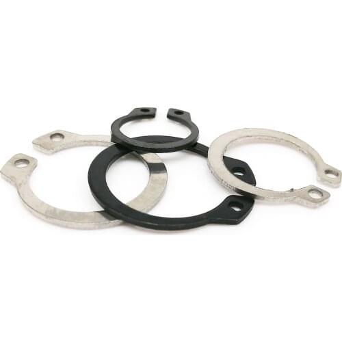 10/25/50pcs M3 to M40 GB894 304 Stainless Steel Black 65mn 3-40mm Shaft C Type External Circlip Bearing Retaining Clip Snap Ring