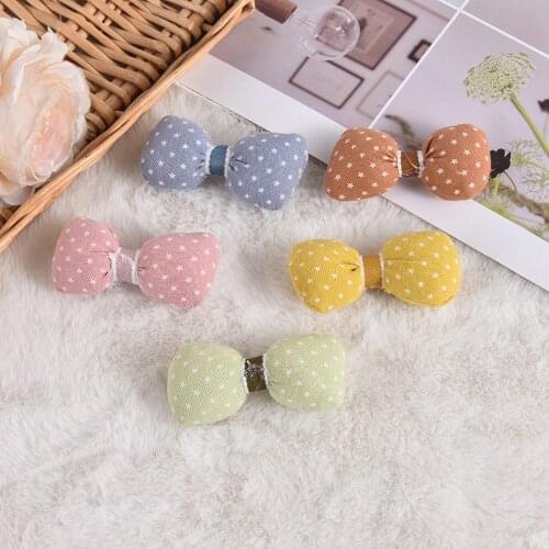 10Pcs/Lot 7*3.5cm Padded Cotton Filled Bow Appliques for Diy Handmade Sewing Supplies Clothing Bags Shoes And Socks Accessories