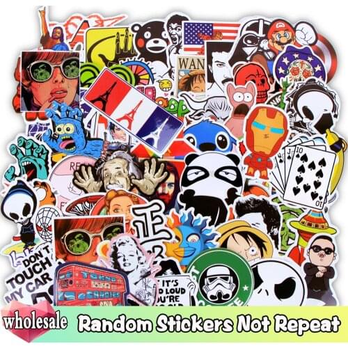 Wholesale Random Stickers 1000/500/300 Pcs/Lot JDM Cartoon Graffiti Mixed Sticker Not Repeat for Skateboard Luggage Guitar Toy