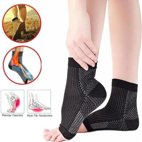 2 pcs Unisex Ankle Foot Anti Fatigue Compression Foot Sleeve Badminton Basketball Football Sports Heel Protector Ankle Support