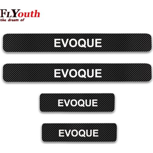 Door Entry Guard For Range Rover Evoque Door Sill Protector Reflective Door Sill Scuff Plate Stickers Carbon Fiber Sticker 4Pcs