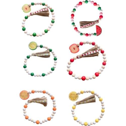 6 Type Wooden Beads String Rae Dunn Decor Boho Decor Wood Beads Nordic Style Ornaments Home Tassel Decoration DIY Pendent 65cm