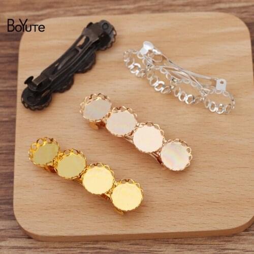 BoYuTe 10 Pieces 12MM Cabochon Base Hairpin Wholesale Antique Bronze Plated Vintage Diy Hair Clips