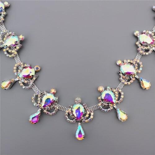 30cm Glass Crystal Chain Bling Rhinestone Trim Metal Ribbon Necklace Decor Wedding Dress Clothing Bag Shoes Accessories