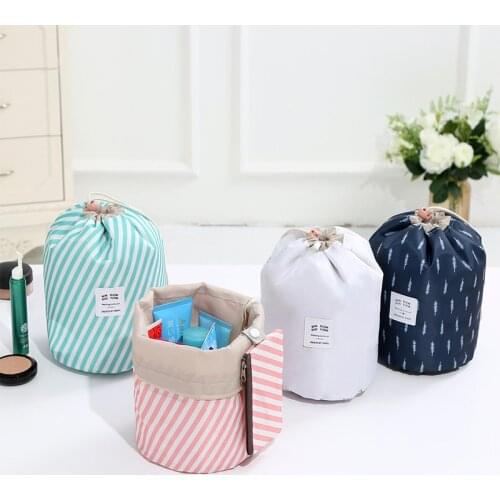 Cosmetic Bag Travel Round Makeup Bags Waterproof Women Toiletries Organizer Female Storage Toiletry Kit Case Travel Make Up Bags