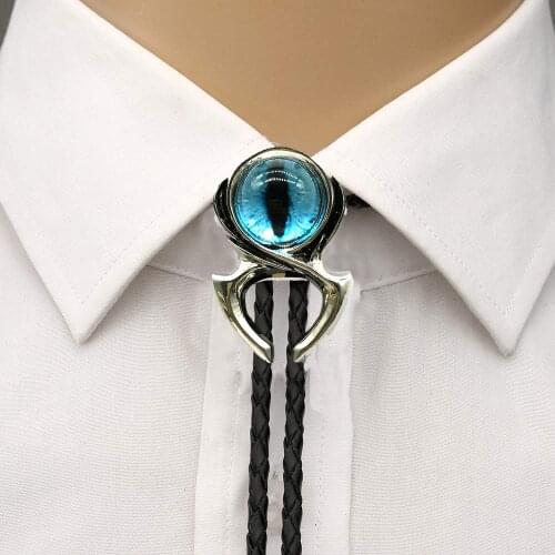 Spider shape Cat eye stone bolo tie for man cowboy western cowgirl lather rope zinc alloy necktie