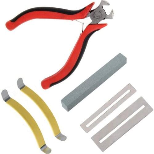 Guitar Clean Polish Tools 6 Pieces Professional Luthier Tools Repair Kit Fret Cutter Wire Guitar Tool Set
