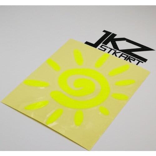 JKZ STKART Vinyl Die Cut Car Sticker Decal Cartoon Sun 14 x 12 cm for Motor Bike Laptop Helmet Decorated Stickers