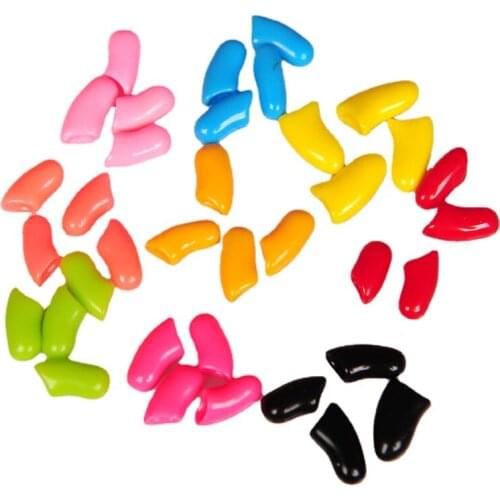 20Pcs/pack Colorful Soft Silicone Pet Dog Cat Kitten Paw Claw Care Control Nail Caps Covers/Paws Caps + 1 pcs Adhesive Glue