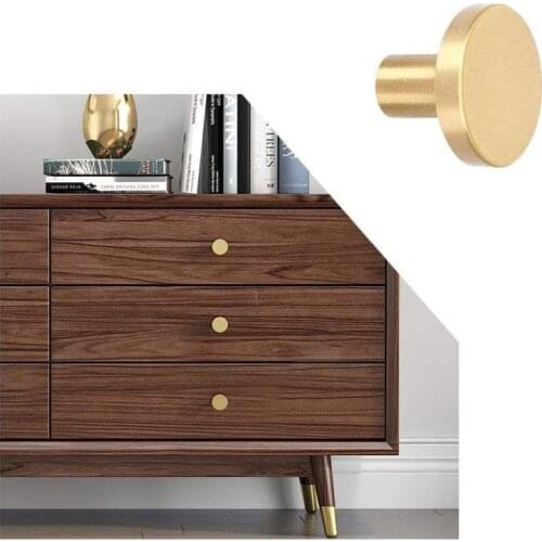 Round Brass Dresser Knobs Cabinet Door Knob Handle Furniture Drawer Pull Kitchen Pull Accessories Round Brass Dresser Knobs