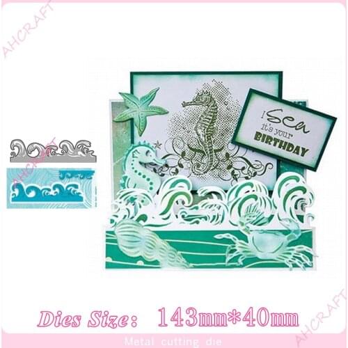 Summer Sea wave lace Metal Cutting Dies for diy Scrapbooking Photo Album Decorative Embossing PaperCard Crafts Die2020