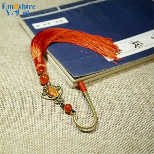 Best Birthday Gift for Girl Friend Diary Bookmark Metal Material Innovative Retro Present Tassel Vintage Chinese Bookmark M177