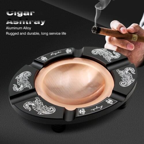 Metal Cigar Ashtray Aluminum Alloy 6 Holder Cigar Holder Portable Removable Ashtray Rose Gold Cigarette Accesoires Cigar Gadgets