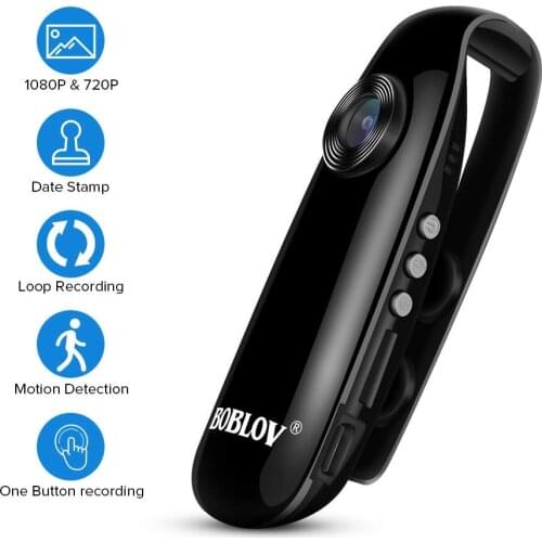 BOBLOV Mini Camera 1080P Full HD Police Camera Digital Video Recorder Dashcam Body Cam H.264 Camcorder Wide Angle Small Camera