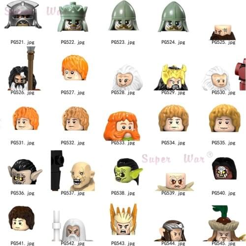 Single Medieval Movie Knights Uruk hai RingWraiths Figures Head accessories Building Blocks toys children Series-129
