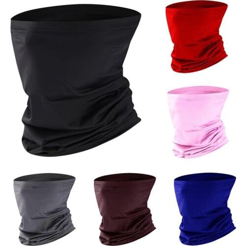 Unisex Solid Color Breathable Anti-UV Dust Face Cover Neck Gaiter Tubular Scarves Snood Headband Headwear Outdoor Cycling Scarf