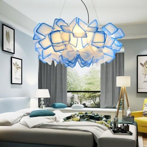 Modern Led Pendant Lights Colorful Acrylic Flowers Hanglamp For Living Room Bedroom Dining Room Nordic Loft Hanging Luminaire