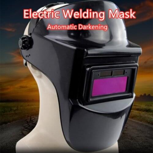 Welding Helmets Auto Darkening Protective Welder Mask Solar Solar LI Battery Grinding Headband Welding Helmet Mask Sparkproof UV